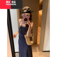 YIBUSHENG韩系假两件碎花吊带连衣裙女2024季新款辣妹收腰显瘦气质长裙子
