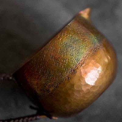 美帮汇紫铜公道杯侧把公杯匀杯铜茶道零配手工过滤铜公道杯