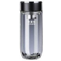 水宜生玻璃杯300ml双层速开鹅蛋杯高硼硅茶杯一键开启G618
