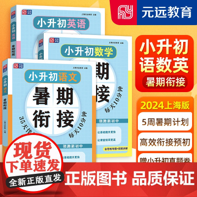 元远学堂小升初暑假衔接语文数学英语 五六年级小升初真题卷同步基础知识梳理阅读技巧掌握总复习小升初分班冲刺同济大学出版社