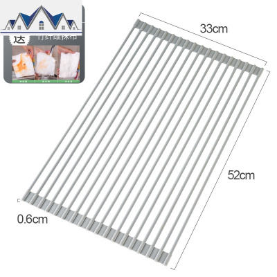 可折叠厨房沥水架置物架子水上方水池晾碗筷池洗碗碟篮家用碗架 三维工匠