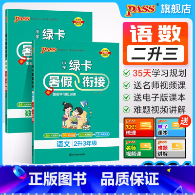 语文-人教版 二升三 [正版]2024新版小学二升三暑假衔接人教版语文数学二年级暑假作业上下册暑假预习复习一本通提优训练