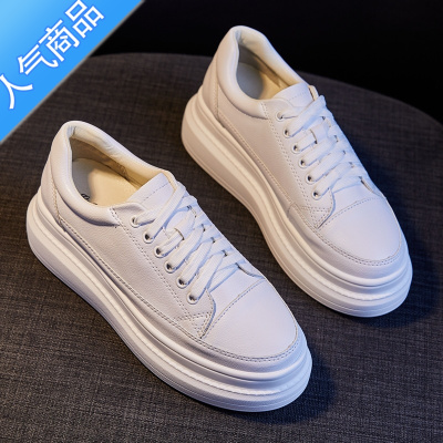 SUNTEK小白鞋女2023春秋新款网红百搭内增高厚底显瘦配裙松糕鞋