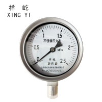 祥屹 不锈钢耐温压力表 Y100BF 0-2.5Mpa 块
