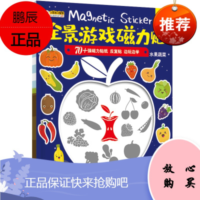全景游戏磁力贴-水果蔬菜3-8岁儿童玩具创意游戏换装磁力贴早教书动手动脑拼图益智游戏儿童思维训练