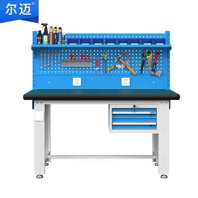 尔迈 重型钳工工作台防静电操作台工厂车间多功能维修工具台 1.8米 B款