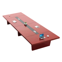 迅迈 3500*1500*760mm+12把将军椅 办公会议桌 长条桌 洽谈桌 贴实木皮大型会议室油漆开会会客桌