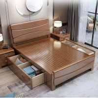 臻远ZY-SMC-72 现代简约实木床双人床 1.8米抽屉高箱