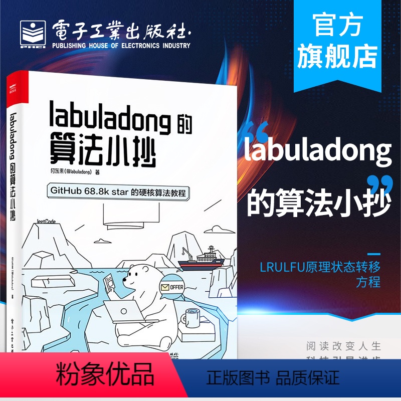 [正版] labuladong的算法小抄 付东来 算法思维笔试 框架思维 LRULFU原理状态转移方程 网络技术 电子