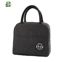 饭盒袋子手提袋上班保温袋铝箔加厚手提包带饭手拎便当包 FENGHOU 清新粉白条(大容量版)