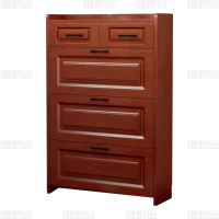 洛泰远 木质翻斗鞋柜入户门口窄边鞋柜双层双抽屉900*240*1200mm