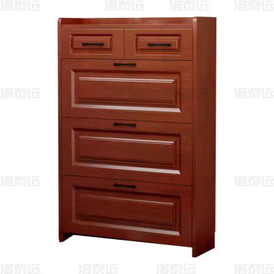 洛泰远 木质翻斗鞋柜入户门口窄边鞋柜双层双抽屉900*240*1200mm