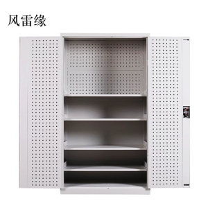 风雷缘工具柜加厚铁皮储物柜工厂车间用带抽屉汽修多功能收纳柜通门带网柜灰白色