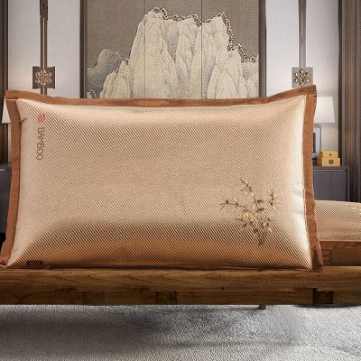 夏季仿冰丝枕套夏天凉席枕头套成人夏凉枕席藤枕芯套单人学生一对易品