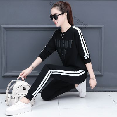 珂卡慕(KEKAMU)设计师品牌女装潮牌女装春装时尚休闲纯棉卫衣运动服套装女韩版衣服2020年春季春装新款两件套