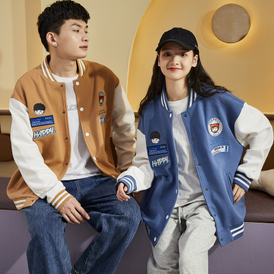 5折价135元还可叠券]唐狮春秋装新款情侣外套拼接棒球领夹克潮流男女
