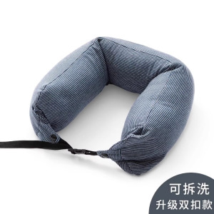 日式U型枕泡沫粒子枕纯棉多功能旅行枕u形枕护颈枕汽车飞机枕3759