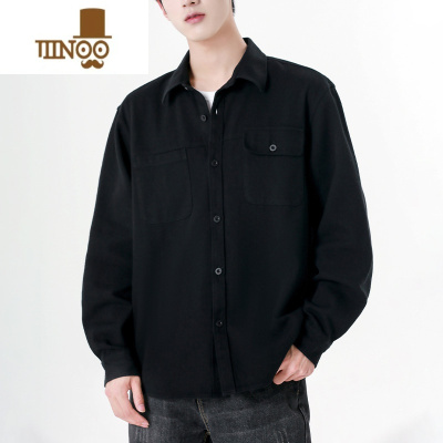 YANXU外套男2023新款潮牌宽松日系复古衬衫痞帅休闲工装夹克