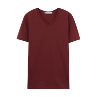 [49任选3件]美特斯邦威短袖T恤男士舒适纯色V领半袖打底衫韩版学生体恤男潮流