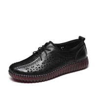 加大码真皮软底洞洞鞋女凉鞋4142春夏新款透气女鞋手工镂空妈妈鞋