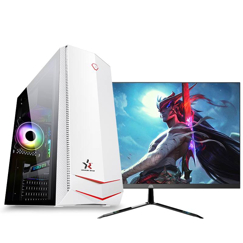 铭能 i9级十核E5-2670V2/RX550独显/16G内存/480G固态硬盘 台式机 DIY组装机 台式电脑 商务家用办公组装电脑学生电脑台式娱乐股票游戏电脑主机+21.5英寸