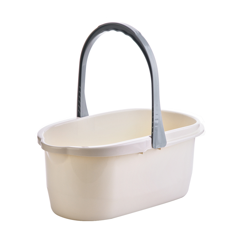 洗拖把桶 长方形家用水桶挤水桶胶棉海绵拖布桶拖地涮清洗桶 米白色