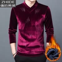 SUNTEK秋冬季新款加绒金丝绒卫衣男时尚休闲潮流印花长袖保暖男士打底衫卫衣