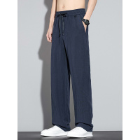 新款上新莱赛尔亚麻裤子男 潮牌宽松轻商务松紧腰薄款 天丝休闲裤