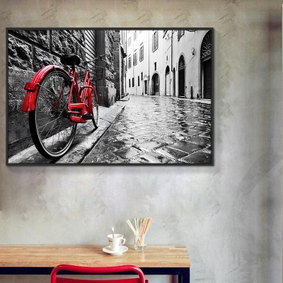 黑白工业风装饰画现代简约创意复古酒吧咖啡客厅背景挂画 c款-街道 60