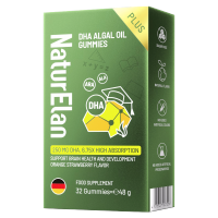 德国原装进口NaturElan呐兔藻油DHA布丁32粒学生补脑增强记忆力2-18岁无糖版