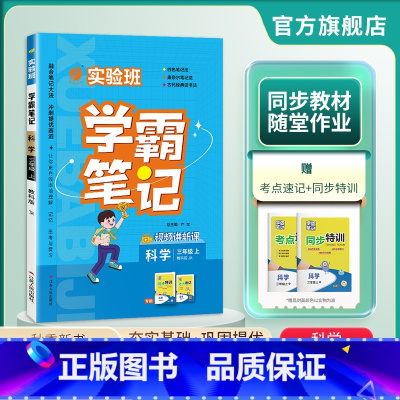 科学 三年级上 [正版]2024年秋 小学实验班学霸笔记三年级科学上册教科版 3年级上册JK版笔记重难点方法规律思维模型