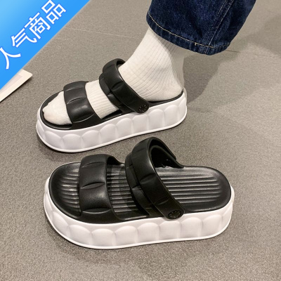 SUNTEK清新可爱简约拖鞋女夏季外穿时尚休闲松糕厚底两穿防滑凉鞋可湿水