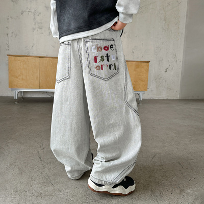 男童破洞牛仔裤春秋款新款中大儿童装秋季休闲裤子男孩秋装潮
