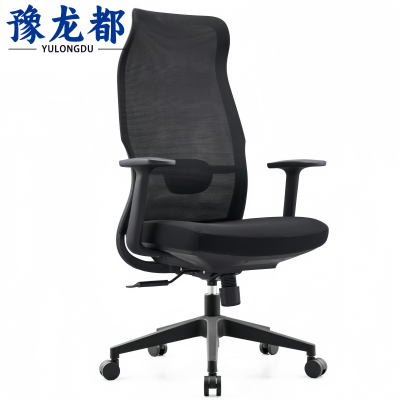 豫龙都 人体工学椅 黑色把