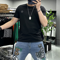 简约短袖T恤男士上衣圆领半袖衫丝光棉时尚个性夏季新款潮in大码