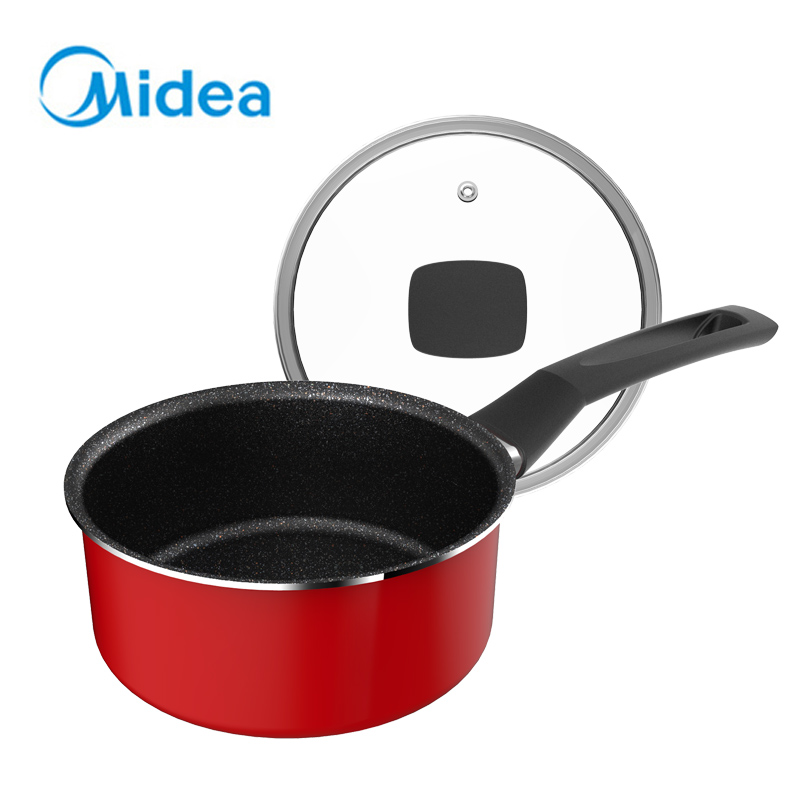 美的麦饭石色不粘锅小奶锅宝宝婴儿辅食锅家用一人食泡面煮热奶汤锅16