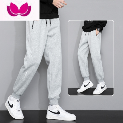七斓束脚裤子男款宽松显高2023新款灰色运动卫裤痞帅休闲男士裤子