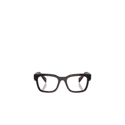  普拉达(PRADA)几何造型透明镜片男士太阳镜时尚百搭配饰赠品潮流醋酸盐镜框 黑色