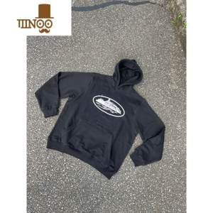 YANXU DRILL风美式街头嘻哈印花加绒连帽卫衣男潮宽松外套