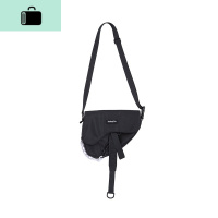 潮流胸包工装休闲小挎包ins潮牌帆布男士机能马鞍包斜挎NEW LAKE 黑色男士腰包