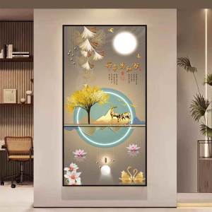 维诺亚中式玄关装饰画轻奢大气入户走廊简约过道立体贴画墙贴壁画