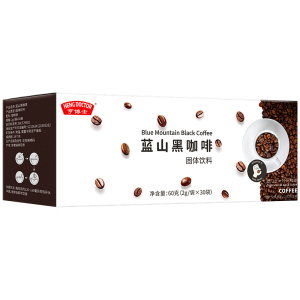 蓝山黑咖啡无蔗糖正品0脂0蔗糖免煮速溶纯浓缩咖啡粉官方正品*2盒