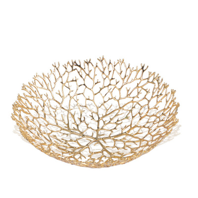 家柏饰(CORATED)水果盘镂空创意个性客厅办公桌摆件茶几餐桌样板间轻奢装饰品