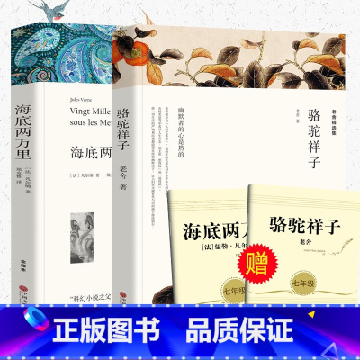 海底两万里+骆驼祥子[全套2册考点] [正版]2册初中版无删减七年级下册必读海底两万里骆驼祥子全译老舍完整版初中生七