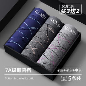 啄木鸟男士名牌内裤正品高档纯棉抗菌2025新款平角裤头男生四角短裤衩