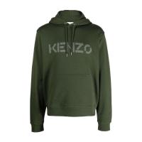 高田贤三(Kenzo)绿色纯棉徽标连帽卫衣男运动休闲百搭宽松套头外