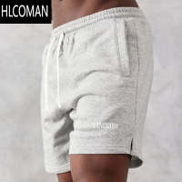 HLCOMAN灰色四分短裤男款夏季美式篮球五分裤跑步健身深蹲运动短裤