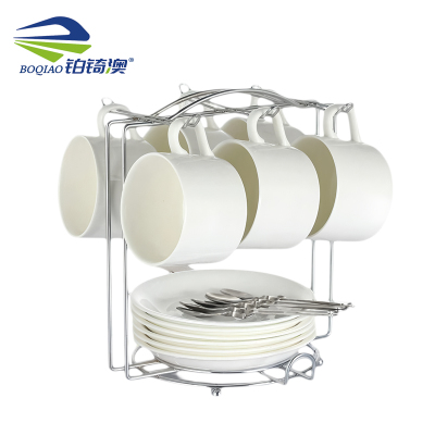 铂锜澳陶瓷杯套装/6杯6碟6勺+挂架/套