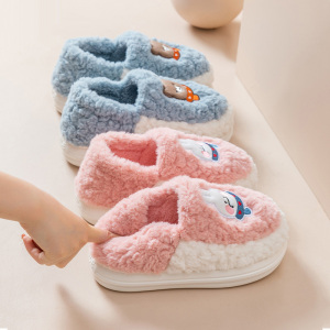 幸福派 新款毛绒棉拖鞋女全包冬季室内防滑居家情侣秋冬防滑拖鞋可爱保暖毛绒家居家用加绒保暖包头室内棉鞋男士大码拖鞋