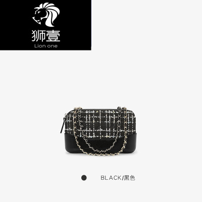 狮壹（Lionone）轻奢品牌流浪包女19新款网红编织链条包牛皮单肩斜挎包